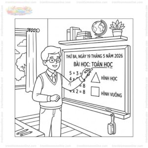 Tranh tô màu thầy giáo viết bảng Tranh tô màu thầy giáo viết bảng