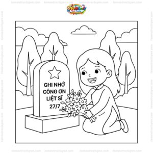 Tranh tô màu tri ân liệt sĩ 27/7