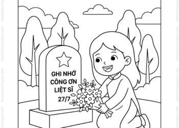 Tranh tô màu tri ân liệt sĩ 27/7