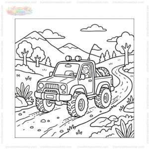 Tranh tô màu xe bán tải offroad Tranh tô màu xe bán tải offroad