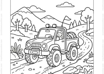Tranh tô màu xe bán tải offroad