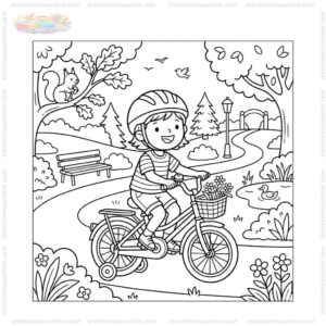 Tranh tô màu xe đạp công viên Tranh tô màu xe đạp công viên
