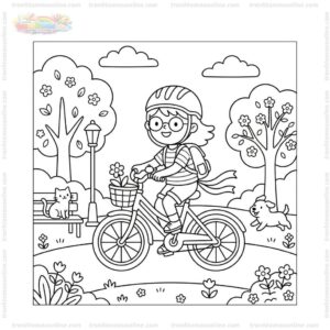 Tranh tô màu xe đạp cute Tranh tô màu xe đạp cute