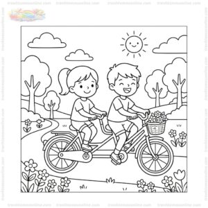 Tranh tô màu xe đạp đôi Tranh tô màu xe đạp đôi