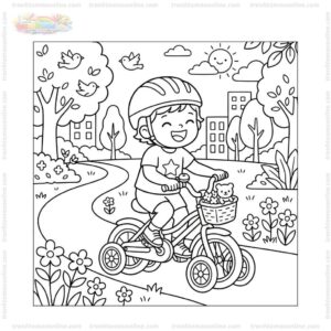 Tranh tô màu xe đạp trẻ em Tranh tô màu xe đạp trẻ em