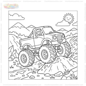 Tranh tô màu xe địa hình monster truck