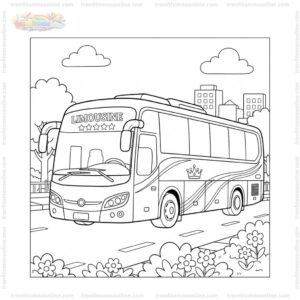 Tranh tô màu xe khách limousine Tranh tô màu xe khách limousine