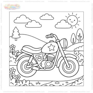 Tranh tô màu xe máy đơn giản