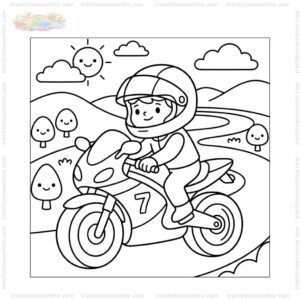 Tranh tô màu xe máy thể thao