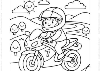 Tranh tô màu xe máy thể thao