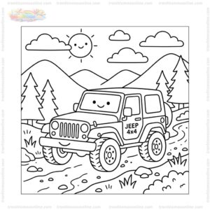 Tranh tô màu xe ô tô jeep Tranh tô màu xe ô tô jeep