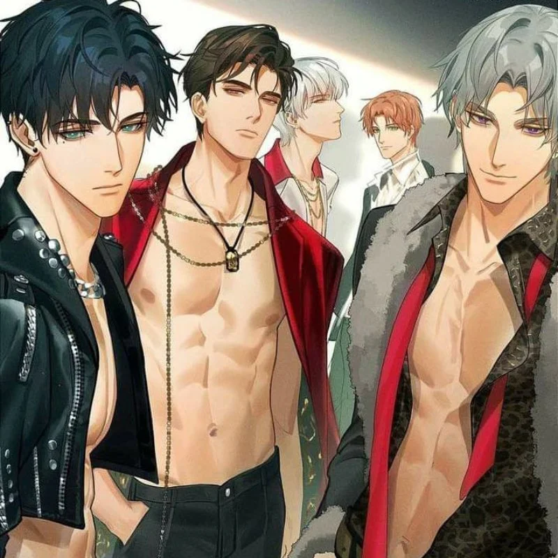 Ảnh anime dàn nam chính sáu múi đầy mê hoặc