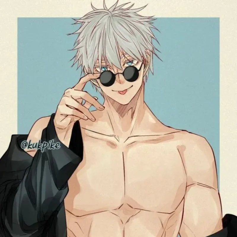 Ảnh anime nam 6 múi đeo kính cool ngầu, phá cách