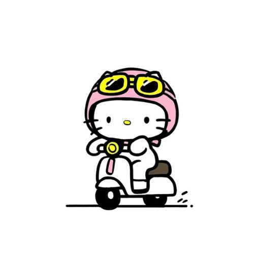 Hello Kitty ngồi xe máy vô tri