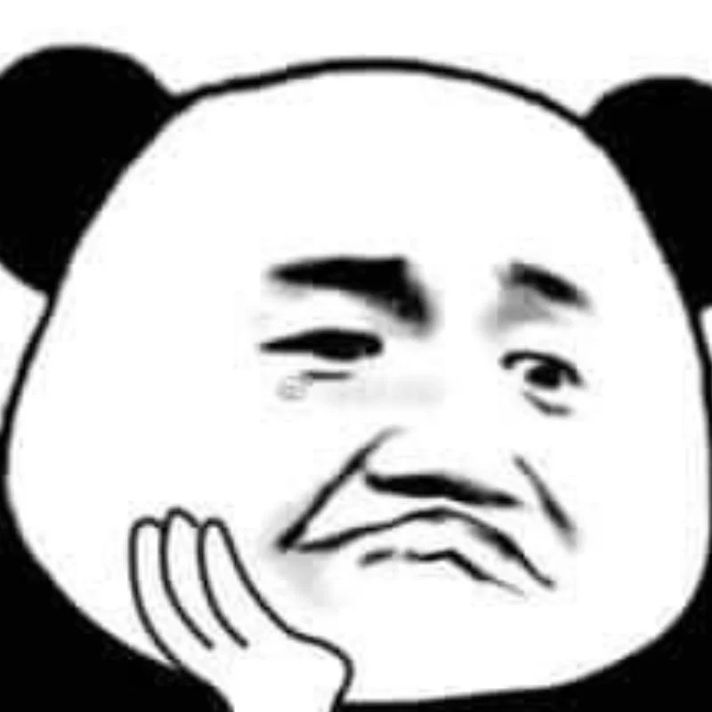 Meme mặt gấu trúc biểu cảm chán nản, chống cằm với vẻ mặt buồn bã