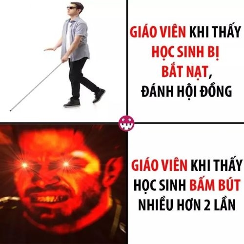 Meme dark học tập châm biếm phản ứng trái ngược đầy bất công của giáo viên