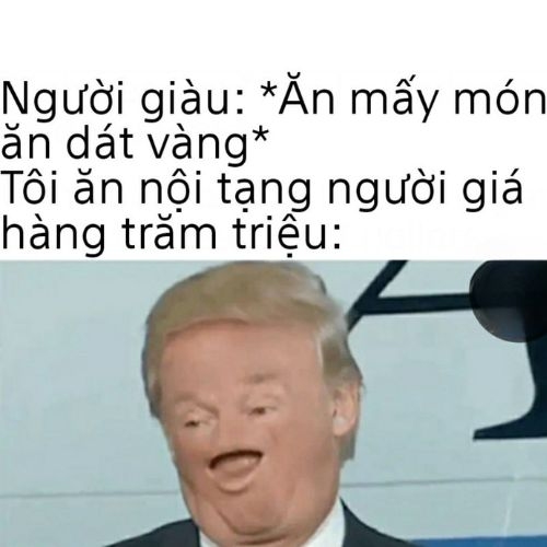 Meme Dark Việt Nam châm biếm người giàu ăn dát vàng và kẻ buôn nội tạng
