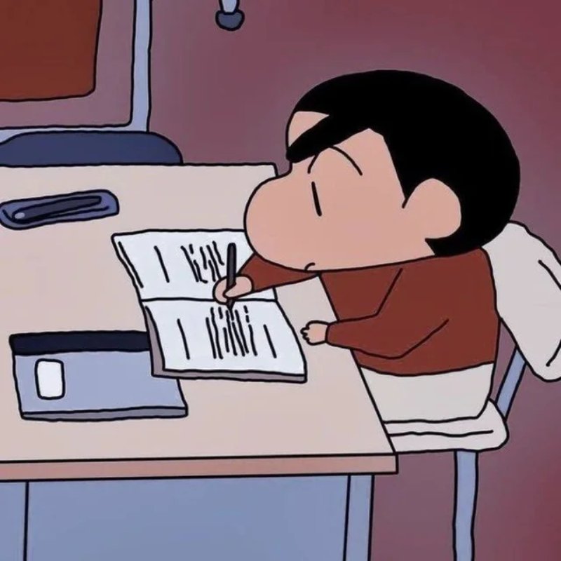 Meme cậu bé bút chì ghi chép học bài chăm chỉ