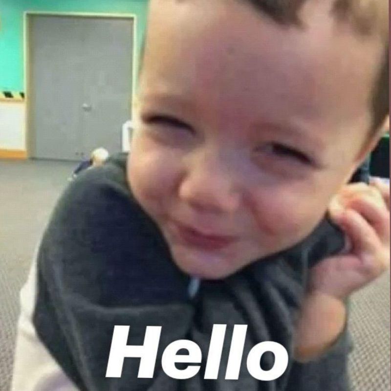 meme bạn trai hello ngại ngùng