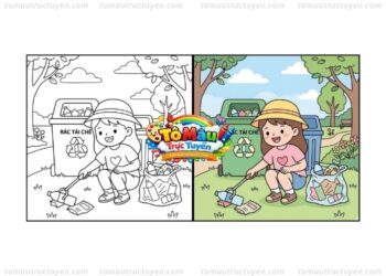 tranh tô màu bảo vệ môi trường