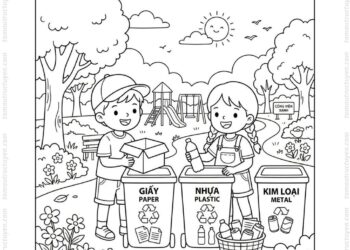 Tranh tô màu bảo vệ môi trường tái chế