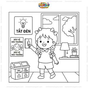 Tranh tô màu bảo vệ môi trường tiết kiệm điện