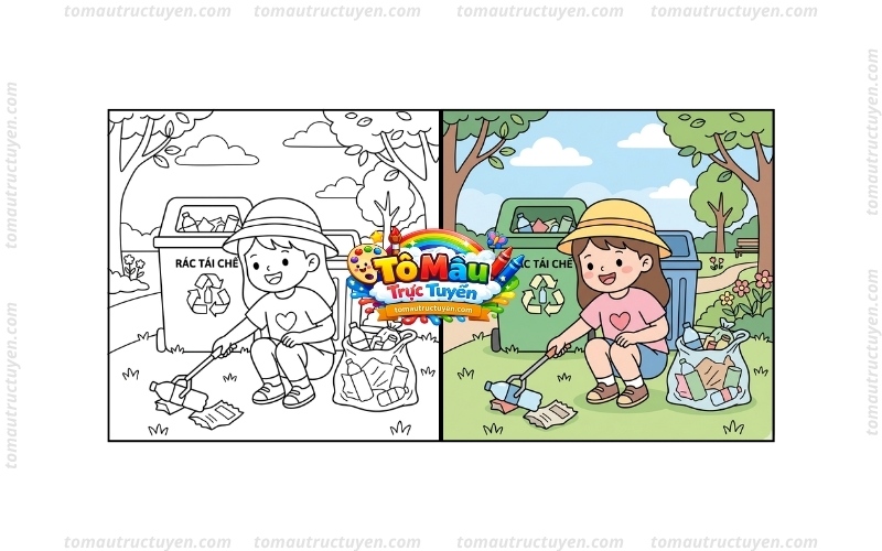 tranh tô màu bảo vệ môi trường