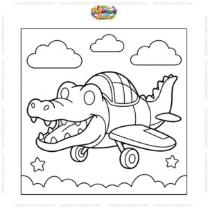 Tranh tô màu Bombardino Crocodilo cute