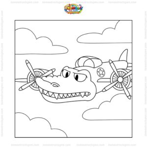 Tranh tô màu Bombardino Crocodilo hoạt hình