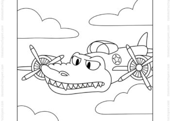 Tranh tô màu Bombardino Crocodilo hoạt hình