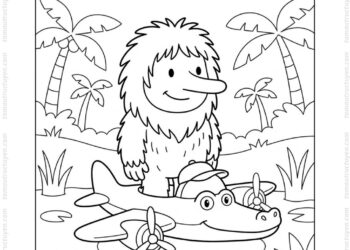 Tranh tô màu Bombardino Crocodilo rừng xanh