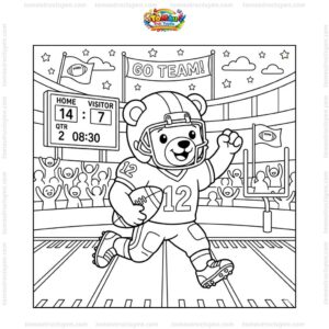 Tranh tô màu bóng bầu dục mascot