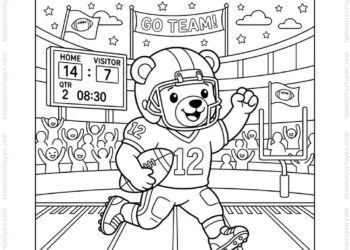 Tranh tô màu bóng bầu dục mascot