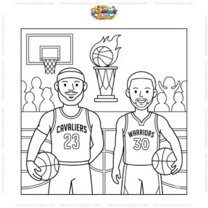 Tranh tô màu bóng rổ NBA
