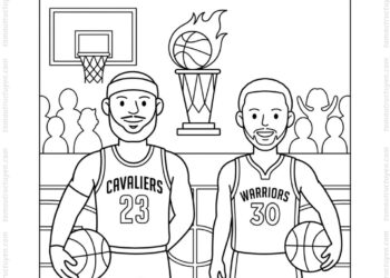 Tranh tô màu bóng rổ NBA