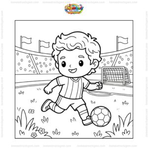 Tranh tô màu cầu thủ bóng đá thế giới chibi