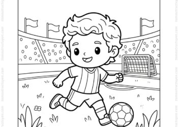 Tranh tô màu cầu thủ bóng đá thế giới chibi