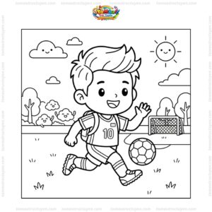 Tranh tô màu cầu thủ bóng đá thế giới cute