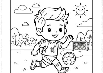 Tranh tô màu cầu thủ bóng đá thế giới cute
