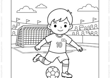 Tranh tô màu cầu thủ bóng đá Việt Nam cho bé