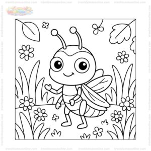 Tranh tô màu con cào cào chibi Tranh tô màu con cào cào chibi