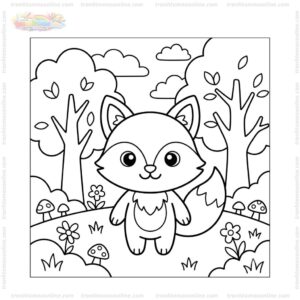 Tranh tô màu con cáo chibi Tranh tô màu con cáo chibi