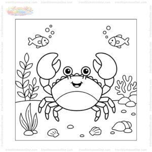 Tranh tô màu con cua biển Tranh tô màu con cua biển