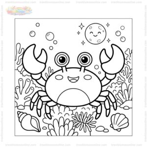 Tranh tô màu con cua cười vui Tranh tô màu con cua cười vui