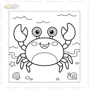 Tranh tô màu con cua dễ thương Tranh tô màu con cua dễ thương