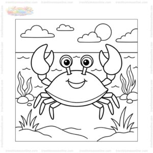 Tranh tô màu con cua hoạt hình Tranh tô màu con cua hoạt hình
