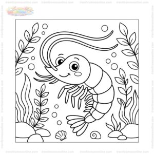 Tranh tô màu con tôm hoạt hình Tranh tô màu con tôm hoạt hình