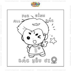 Tranh tô màu Đình Bắc chibi