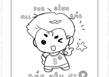 Tranh tô màu Đình Bắc chibi