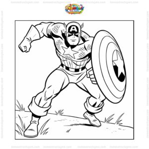 Tranh tô màu Đội trưởng Mỹ avengers